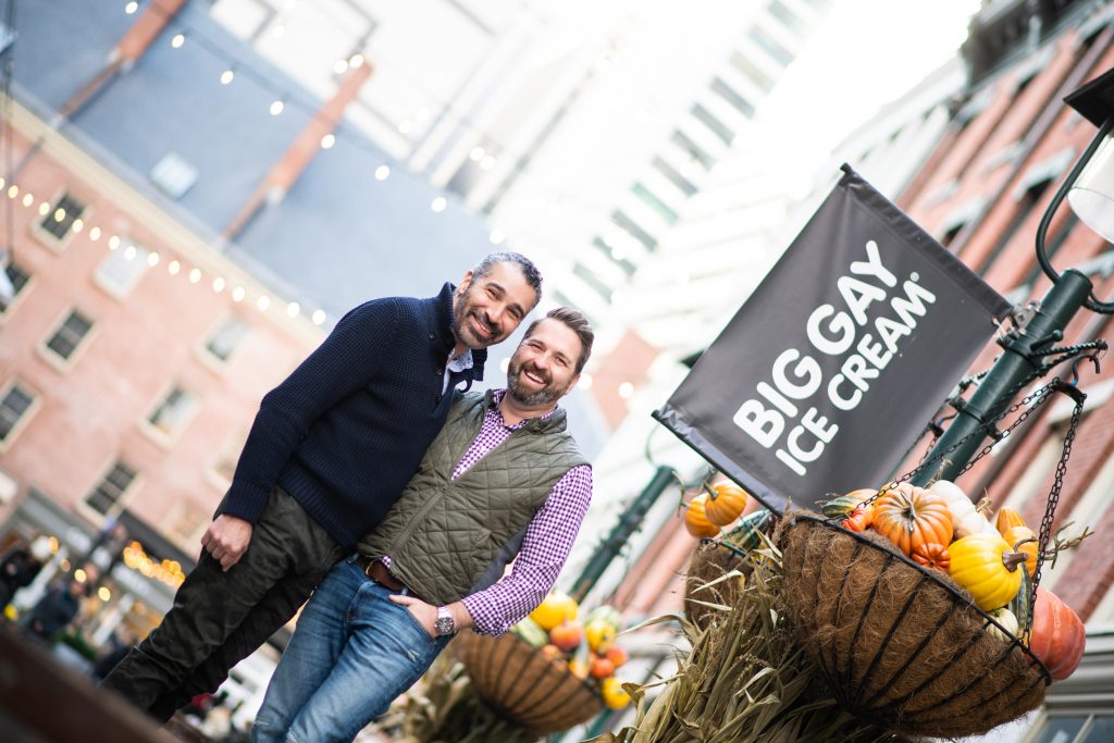 engagement session outside big gay ice cream