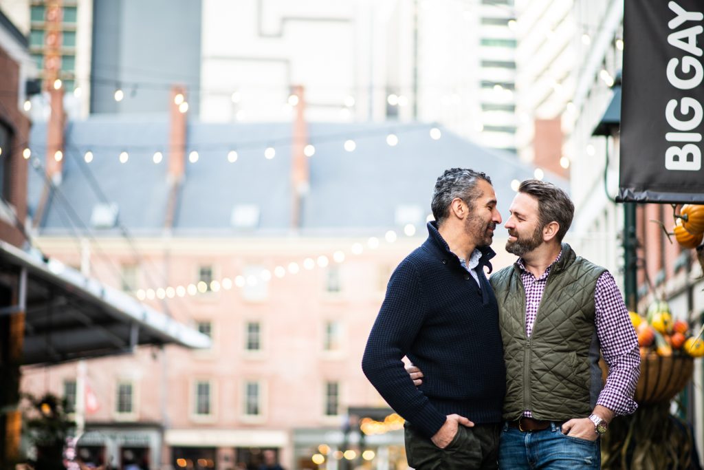 lgbtq couple in south street seaport
